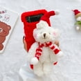 thumbnail image 1 of Allytech Phone Case for Samsung Galaxy Z Flip 3 5G 6.7", Christmas Warm Plush Furry Fuzzy Hat Bear Back Slim Cute Winter Case Cover for Kids Girls Women Compatible with Galaxy Z Flip 3 2021, Red, 1 of 9