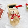 thumbnail image 1 of Allytech Phone Case for Samsung Galaxy Z Flip 4 5G 6.7", Christmas Warm Plush Furry Fuzzy Hat Bear Back Slim Cute Winter Case Cover for Kids Girls Women Compatible with Galaxy Z Flip 4 2022, Beige, 1 of 8
