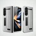 thumbnail image 1 of Allytech Phone Case for Samsung Galaxy Z Fold 5, Premium PU Leather Wristband Shockproof Kickstand Invisible Bracket Back Cover Case for Samsung Galaxy Z Fold 5 - Silver, 1 of 11