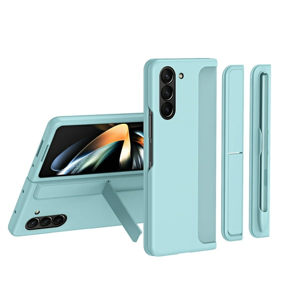 Allytech Phone Case for Samsung Galaxy Z Fold 6 with Stylus Pen and Holder, Kickstand Shockproof Anti-Scratch Drop Protection Hinge Protective Back Case Cover for Samsung Galaxy Z Fold 6 - Iceblue