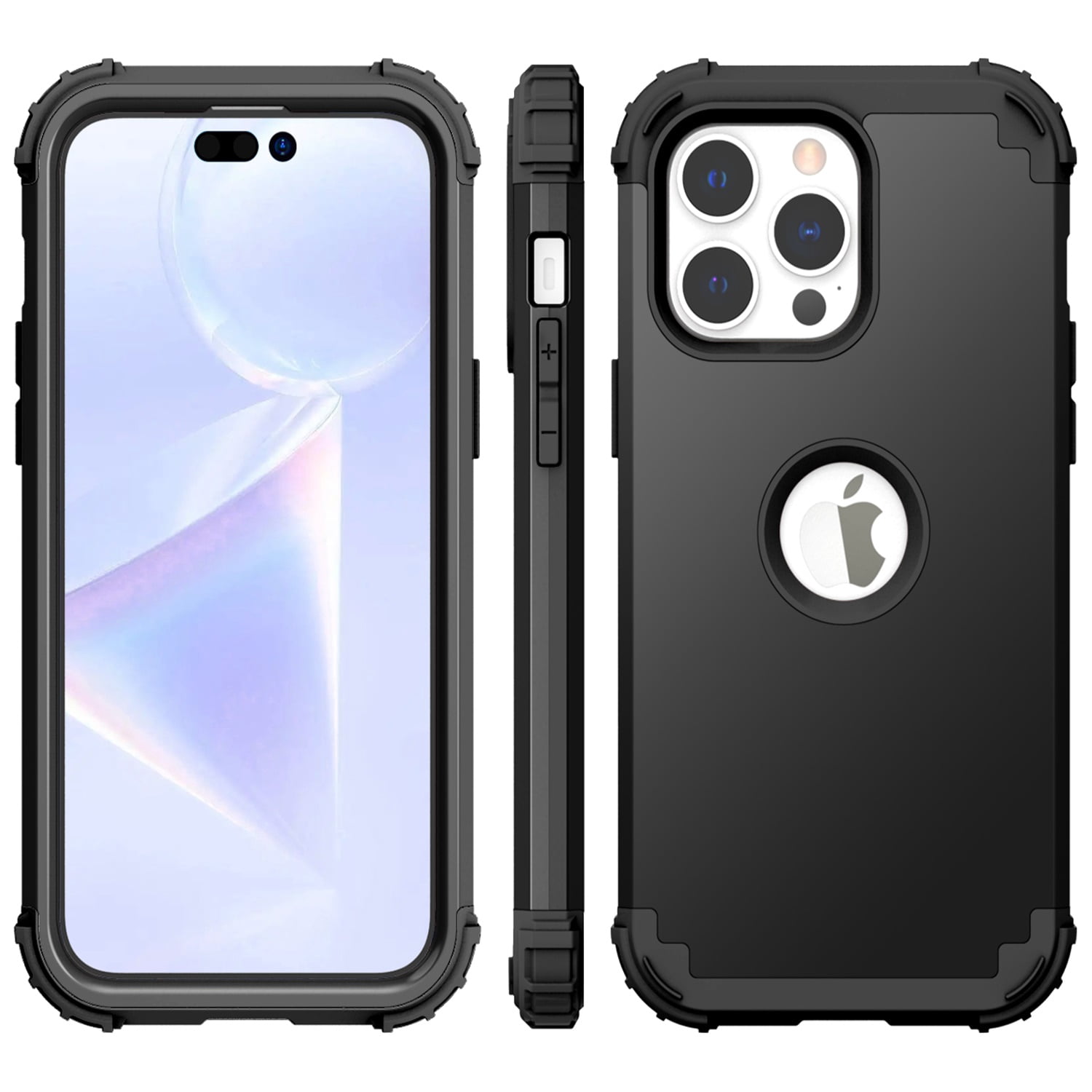 Allytech Phone Case for iPhone 14 Pro 6.1" 2022, Soft TPU Bumper + PC Hard Back [4 Corners] Shockproof Protection Heavy Duty Cover for iPhone 14 Pro 5G, Black