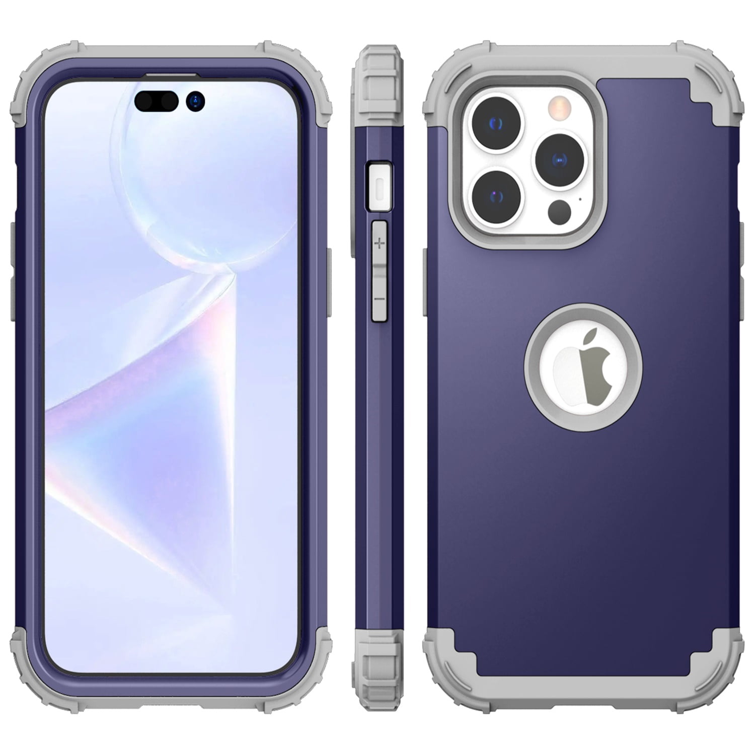 Allytech Phone Case for iPhone 14 Pro 6.1" 2022, Soft TPU Bumper + PC Hard Back [4 Corners] Shockproof Protection Heavy Duty Cover for iPhone 14 Pro 5G, Darkblue