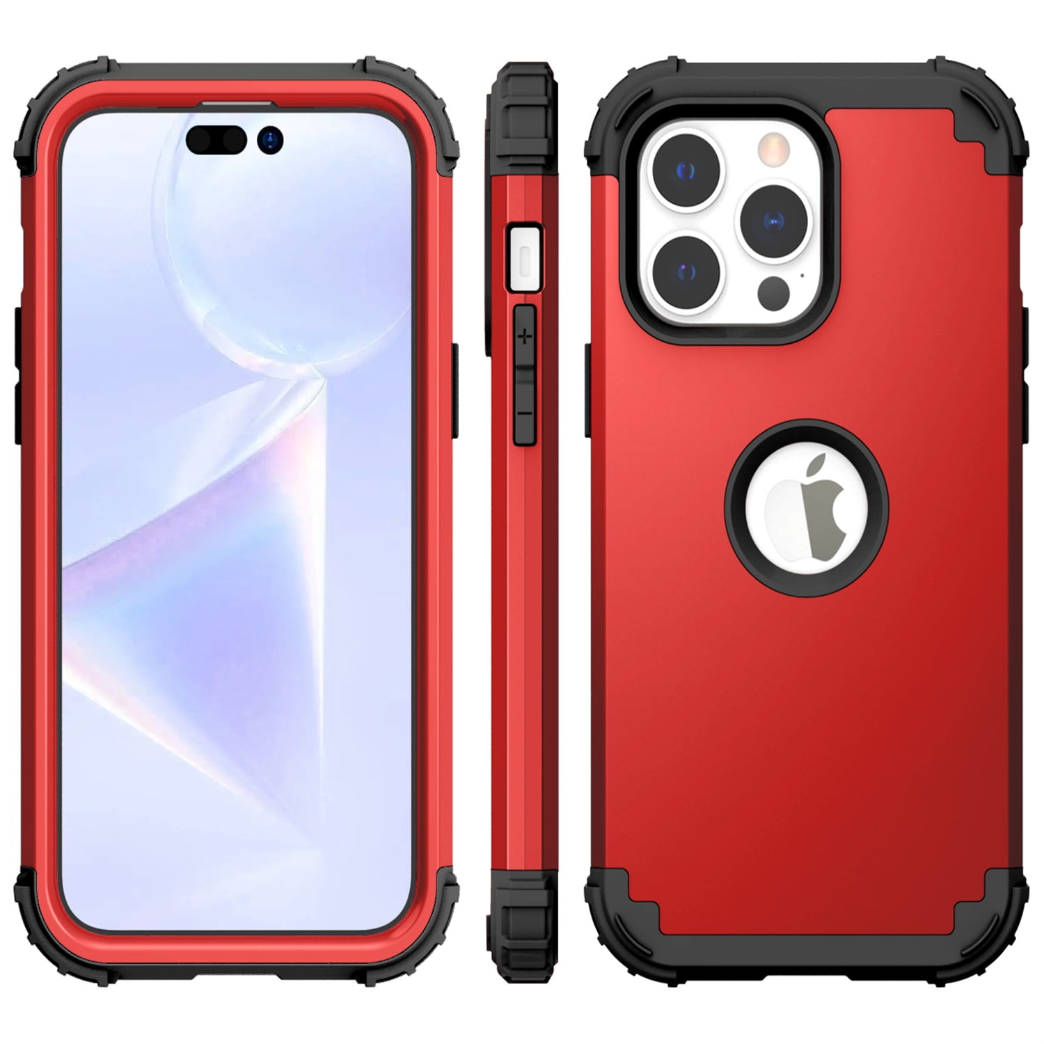 Allytech Phone Case for iPhone 14 Pro 6.1" 2022, Soft TPU Bumper + PC Hard Back [4 Corners] Shockproof Protection Heavy Duty Cover for iPhone 14 Pro 5G, Red