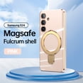 thumbnail image 1 of Allytech Plated Case for Samsung Galaxy S24 Compatible with MagSafe, Magnetic Ring Kickstand Slim Cover with Lens Protector, Luxury Soft TPU Shockproof Case for Women Men - Lightpink, 1 of 10