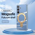thumbnail image 1 of Allytech Plated Case for Samsung Galaxy S24 Compatible with MagSafe, Magnetic Ring Kickstand Slim Cover with Lens Protector, Luxury Soft TPU Shockproof Case for Women Men - Lightblue, 1 of 10