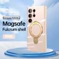 thumbnail image 1 of Allytech Plated Case for Samsung Galaxy S24 Ultra Compatible with MagSafe, Magnetic Ring Kickstand Slim Cover with Lens Protector, Luxury Soft TPU Shockproof Case for Women Men - Lightpink, 1 of 10