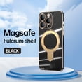 thumbnail image 1 of Allytech Plated Case for iPhone 13 Pro Max Compatible with MagSafe, Magnetic Ring Kickstand Slim Lightweight Cover with Lens Protector, Luxury Soft TPU Shockproof Case for Women Men - Black, 1 of 9