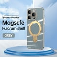 thumbnail image 1 of Allytech Plated Case for iPhone 14 Pro Max Compatible with MagSafe, Magnetic Ring Kickstand Slim Lightweight Cover with Lens Protector, Luxury Soft TPU Shockproof Case for Women Men - Gray, 1 of 9