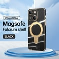 thumbnail image 1 of Allytech Plated Case for iPhone 15 Plus Compatible with MagSafe, Magnetic Ring Kickstand Slim Lightweight Cover with Lens Protector, Luxury Soft TPU Shockproof Case for Women Men - Black, 1 of 10