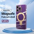 thumbnail image 1 of Allytech Plated Case for iPhone 15 Pro Compatible with MagSafe, Magnetic Ring Kickstand Slim Lightweight Cover with Lens Protector, Luxury Soft TPU Shockproof Case for Women Men - Darkpurple, 1 of 9