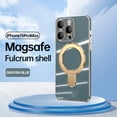 thumbnail image 1 of Allytech Plated Case for iPhone 15 Pro Max Compatible with MagSafe, Magnetic Ring Kickstand Slim Lightweight Cover with Lens Protector, Luxury Soft TPU Shockproof Case for Women Men - Grayblue, 1 of 9