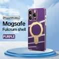 thumbnail image 1 of Allytech Plated Case for iPhone 15 Pro Max Compatible with MagSafe, Magnetic Ring Kickstand Slim Lightweight Cover with Lens Protector, Luxury Soft TPU Shockproof Case for Women Men - Darkpurple, 1 of 9