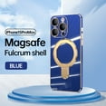 thumbnail image 1 of Allytech Plated Case for iPhone 15 Pro Max Compatible with MagSafe, Magnetic Ring Kickstand Slim Lightweight Cover with Lens Protector, Luxury Soft TPU Shockproof Case for Women Men - Blue, 1 of 9