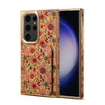 thumbnail image 1 of Allytech Plating Case for Samsung Galaxy S23 Ultra with Back Credit Card Holder, Ultra Slim Stylish Flowers Pattern PU Leather Kickstand Shockproof Protective Soft Cover for Women Girls - Purple, 1 of 6
