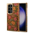 thumbnail image 1 of Allytech Plating Case for Samsung Galaxy S23 Ultra with Back Credit Card Holder, Ultra Slim Stylish Flowers Pattern PU Leather Kickstand Shockproof Protective Soft Cover for Women Girls - Green, 1 of 6