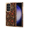thumbnail image 1 of Allytech Plating Case for Samsung Galaxy S23 Ultra with Back Credit Card Holder, Ultra Slim Stylish Flowers Pattern PU Leather Kickstand Shockproof Protective Soft Cover for Women Girls - Black, 1 of 6