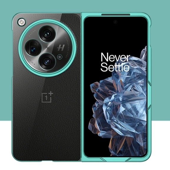 Allytech Plating Clear Case for OnePlus Open/Oppo Find N3, Luxury Slim Transparent Shockproof Anti-Scratch Hard PC Full Body Protective Shell for Women Men for OnePlus Open 7.82 Inch 2023, Green