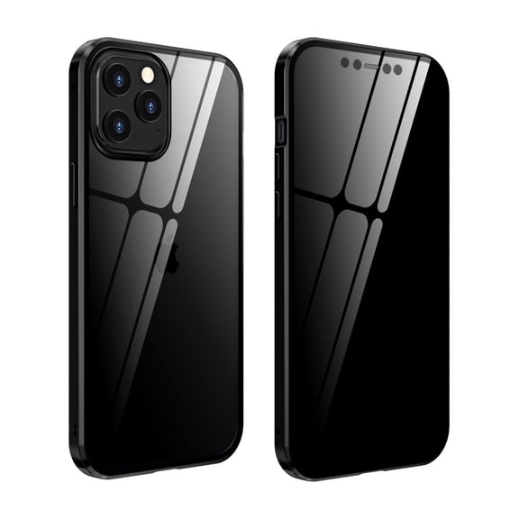 Allytech Privacy Magnetic Case for iPhone 12 6.1"/ iPhone 12 Pro, Anti Peeping Double Side Tempered Glass [Magnet Absorption Metal Bumper Frame] Full Protective Cover for Apple iPhone 12 6.1", Black