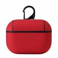 thumbnail image 1 of Allytech Protective Case for AirPods Pro 2019 Released, Slim Nylon Material Full-Body Shock-Absorbing Portable Keychain [Front LED Visible] Supports Wireless Charging Case for AirPods Pro - Red, 1 of 6