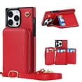 thumbnail image 1 of Allytech RFID Blocking Wallet Case for iPhone 14 Pro Max 2022, PU Leather Zipper Purse with Crossbody Strap Handbag Case with Credit Card Slots for iPhone 14 Pro Max 6.7 inch 5G, Red, 1 of 10