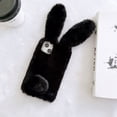 thumbnail image 1 of Allytech Rabbit Faux Furry Case Cover for Apple iPhone 14, Girly Fluffy Faux Fur Protective Anti-Scratch Bunny Case for Girls Women - Black, 1 of 4