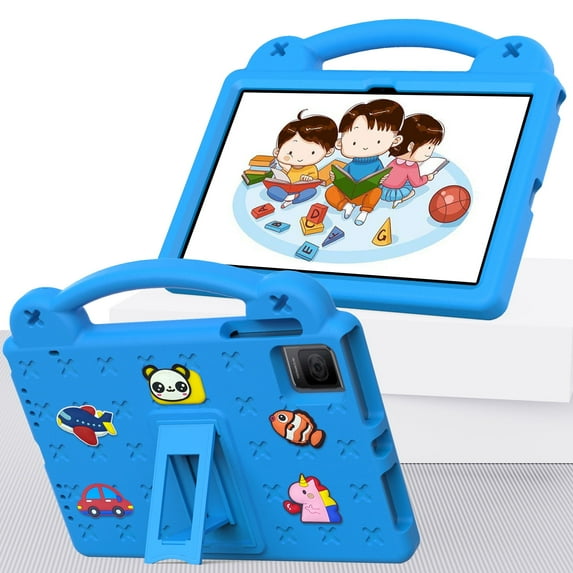 Allytech Revvl Tab 5G Tablet Case for Kids, DIY Figures EVA Children Friendly Shockproof Lightweight Handle Stand Tablet Case for T-Mobile Revvl Tab 5G 10.36" 2023, Skyblue