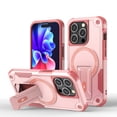 thumbnail image 1 of Allytech Rugged Back Case for iPhone 13 Pro Max - Compatible with MagSafe - Full Body Protection - Soft TPU Bumper - Shockproof Anti-Scratch Case with Kickstand for iPhone 13 Pro Max - Pink, 1 of 7