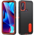 thumbnail image 1 of Allytech Rugged Case Compatible with Motorola Moto G 5G (2024) with Hidden Kickstand, [Military Grade Drop Protection] Soft TPU Hard PC Bumper Non-Slip Shockproof Full Protective Case, Black+Orange, 1 of 7