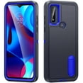 thumbnail image 1 of Allytech Rugged Case Compatible with Motorola Moto G Play (2023) with Hidden Kickstand, [Military Grade Drop Protection] Soft TPU Hard PC Bumper Non-Slip Shockproof Full Protective Case, Blue+Navy, 1 of 8