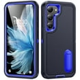 thumbnail image 1 of Allytech Rugged Case Compatible with Samsung Galaxy S22 Plus with Hidden Kickstand, [Military Grade Drop Protection] Soft TPU Hard PC Bumper Non-Slip Shockproof Full Protective Case, Blue+Navy, 1 of 8