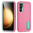 thumbnail image 1 of Allytech Rugged Case Compatible with Samsung Galaxy S23 FE with Hidden Kickstand, [Military Grade Drop Protection] Soft TPU Hard PC Bumper Non-Slip Shockproof Full Protective Case, Rose+Mint, 1 of 8
