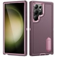 thumbnail image 1 of Allytech Rugged Case Compatible with Samsung Galaxy S23 Ultra with Hidden Kickstand, [Military Grade Drop Protection] Soft TPU Hard PC Bumper Non-Slip Shockproof Full Protective Case, Purple+Pink, 1 of 8