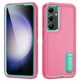 thumbnail image 1 of Allytech Rugged Case Compatible with Samsung Galaxy S24 Plus with Hidden Kickstand, [Military Grade Drop Protection] Soft TPU Hard PC Bumper Non-Slip Shockproof Full Protective Case, Rose+Mint, 1 of 8