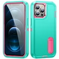thumbnail image 1 of Allytech Rugged Case Compatible with iPhone 11 Pro with Hidden Kickstand, [Military Grade Drop Protection] Soft TPU Hard PC Bumper Non-Slip Shockproof Full Protective Case, Mint+Rose, 1 of 8