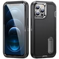 thumbnail image 1 of Allytech Rugged Case Compatible with iPhone 11 Pro with Hidden Kickstand, [Military Grade Drop Protection] Soft TPU Hard PC Bumper Non-Slip Shockproof Full Protective Case, Black, 1 of 8