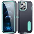 thumbnail image 1 of Allytech Rugged Case Compatible with iPhone 12 Pro / 12 6.1" with Hidden Kickstand, [Military Grade Drop Protection] Soft TPU Hard PC Bumper Non-Slip Shockproof Full Protective Case, Blue+Mint, 1 of 8