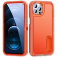 thumbnail image 1 of Allytech Rugged Case Compatible with iPhone 12 Pro / 12 6.1" with Hidden Kickstand, [Military Grade Drop Protection] Soft TPU Hard PC Bumper Non-Slip Shockproof Full Protective Case, Orange+Clear, 1 of 8