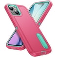 thumbnail image 1 of Allytech Rugged Case Compatible with iPhone 14 with Hidden Kickstand, [Military Grade Drop Protection] Soft TPU Hard PC Bumper Non-Slip Shockproof Full Protective Case, Rose+Mint, 1 of 8