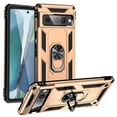 thumbnail image 1 of Allytech Rugged Case for Google Pixel 7 Pro, Military Grade Protection Shockproof Non-Slip Cover with Metal Rotatable Ring Stand, Magnetic Car Mount Holder Case for Google Pixel 7 Pro - Gold, 1 of 7