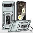 thumbnail image 1 of Allytech Rugged Case for Google Pixel 8 Pro 6.7" 2023, Hybrid TPU PC Ring Holder Stand Shockproof Protective Slide Camera Lens Protector Phone Case for Google Pixel 8 Pro - Gray, 1 of 7