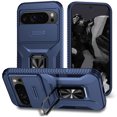 thumbnail image 1 of Allytech Rugged Case for Google Pixel 9 Pro XL, [Slide Camera Cover] [360° Rotating Kickstand] [Military Protection] [Magnetic Car Mount] Non-Slip Anti-Scratch Shockproof Heavy Duty Case - Blue, 1 of 8