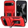 thumbnail image 1 of Allytech Rugged Case for Google Pixel 9 Pro XL, [Slide Camera Cover] [360° Rotating Kickstand] [Military Protection] [Magnetic Car Mount] Non-Slip Anti-Scratch Shockproof Heavy Duty Case - Red, 1 of 8