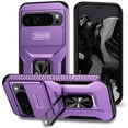 thumbnail image 1 of Allytech Rugged Case for Google Pixel 9 Pro XL, [Slide Camera Cover] [360° Rotating Kickstand] [Military Protection] [Magnetic Car Mount] Non-Slip Anti-Scratch Shockproof Heavy Duty Case - Purple, 1 of 8