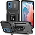thumbnail image 1 of Allytech Rugged Case for MOTO G pure, [Slide Camera Cover] [360° Rotating Kickstand] [Military Protection] [Magnetic Car Mount] Non-Slip Anti-Scratch Shockproof Heavy Duty Case - Black, 1 of 8