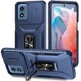 thumbnail image 1 of Allytech Rugged Case for Moto G Play 4G 2024, [Slide Camera Cover] [360° Rotating Kickstand] [Military Protection] [Magnetic Car Mount] Non-Slip Anti-Scratch Shockproof Heavy Duty Case - Blue, 1 of 8