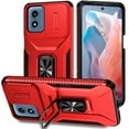 thumbnail image 1 of Allytech Rugged Case for Motorola G Stylus 5G (2024), [Slide Camera Cover] [360° Rotating Kickstand] [Military Protection] [Magnetic Car Mount] Non-Slip Anti-Scratch Shockproof Heavy Duty Case - Red, 1 of 8