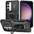 thumbnail image 1 of Allytech Rugged Case for Samsung Galaxy A25 5G, [Slide Camera Cover] [360° Rotating Kickstand] [Military Protection] [Magnetic Car Mount] Non-Slip Anti-Scratch Shockproof Heavy Duty Case - Black, 1 of 8