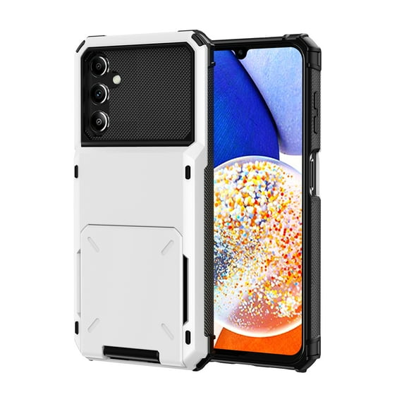 Allytech Rugged Case for Samsung Galaxy A54 5G, Flip Credit Card Holder Non-Slip Shockproof Cover, Hybrid Heavy Duty Protection Wallet Phone Case Compatible with Samsung Galaxy A54 5G - White