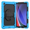 thumbnail image 1 of Allytech Rugged Case for Samsung Galaxy A9 8.7" SM-X110 X115 X116, Build in Screen Protector Hybrid Heavy Duty Shockproof Protective Rotating Stand Bumper Kids Friendly Shoulder Strap - Lightblue, 1 of 8