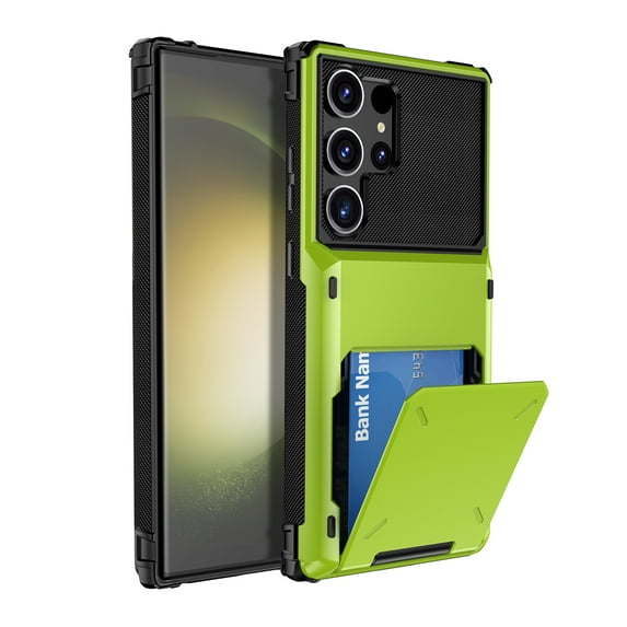 Allytech Rugged Case for Samsung Galaxy S21 Ultra, Flip Credit Card Holder Non-Slip Shockproof Cover, Hybrid Heavy Duty Protection Wallet Phone Case Compatible with Samsung Galaxy S21 Ultra - Green